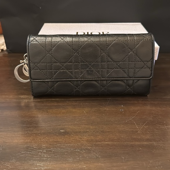 Dior Cannage Black Lambskin Wallet on a Chain WOC - Picture 4 of 11